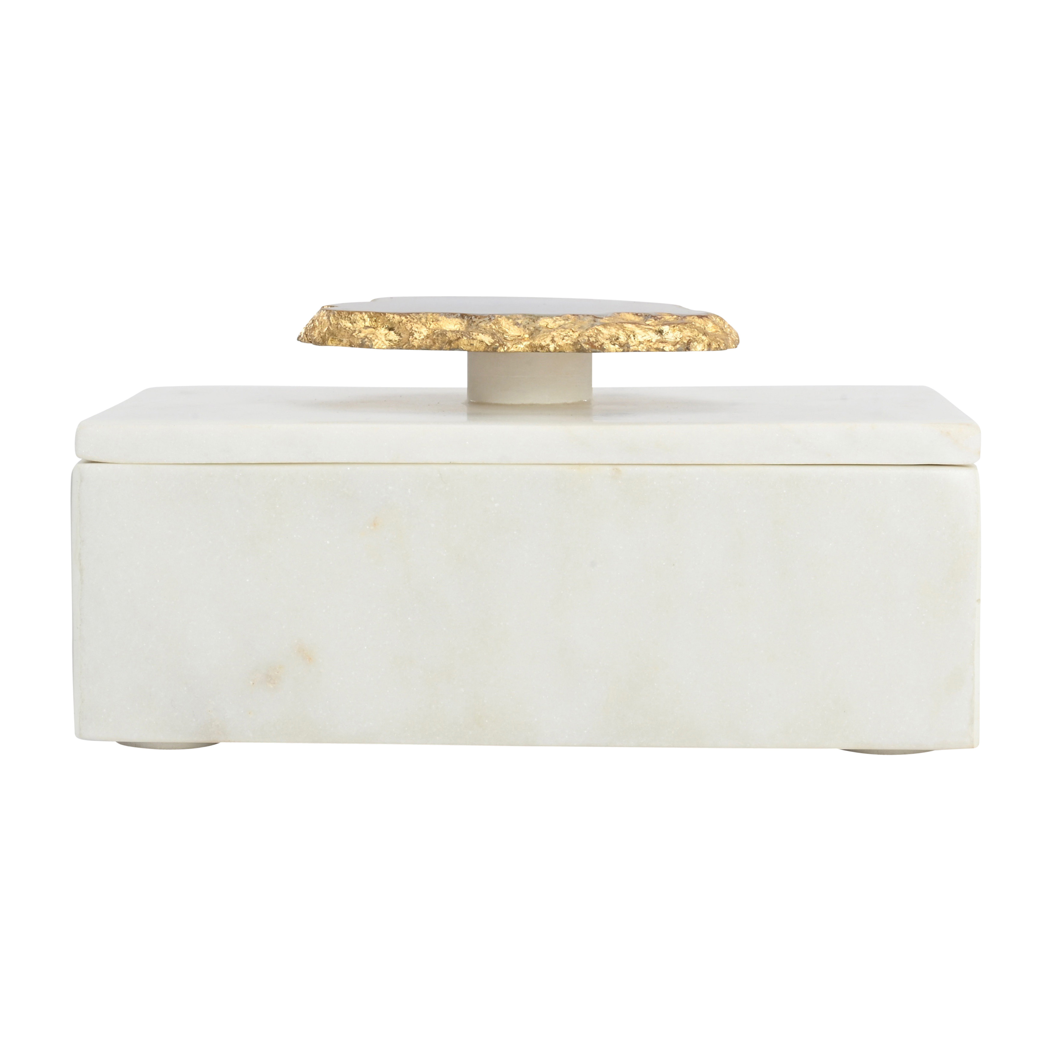 Mercer41 Marble 6x4 Box with MultiColored Agate Top, Luxurious home